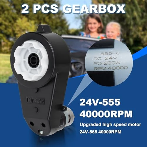 High-Speed 24V RS555 Motor Gearbox for Kids Ride-On Cars - 2 Pack - Image 5