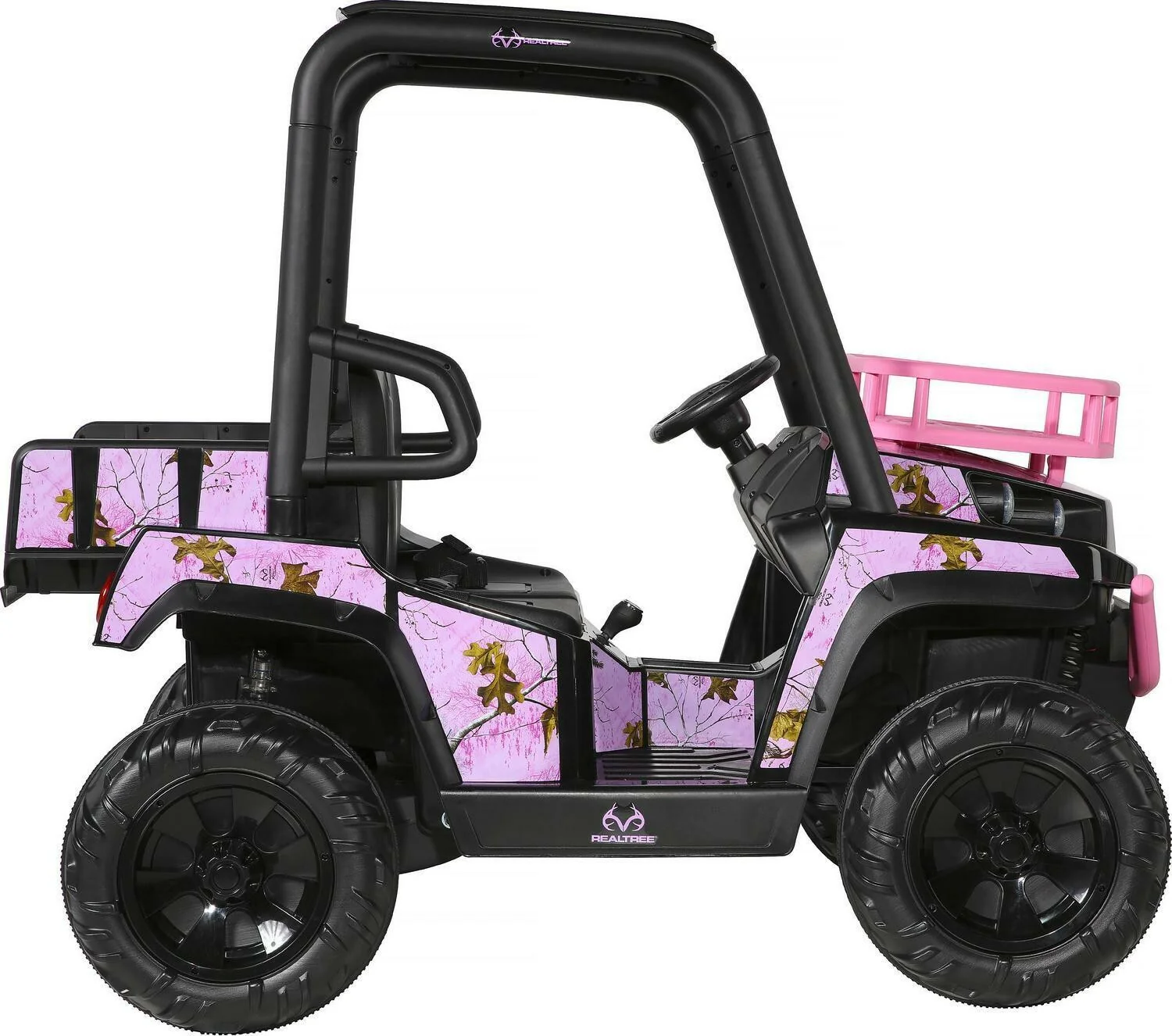 24V Pink Realtree Camo Electric UTV Ride-On - Image 6