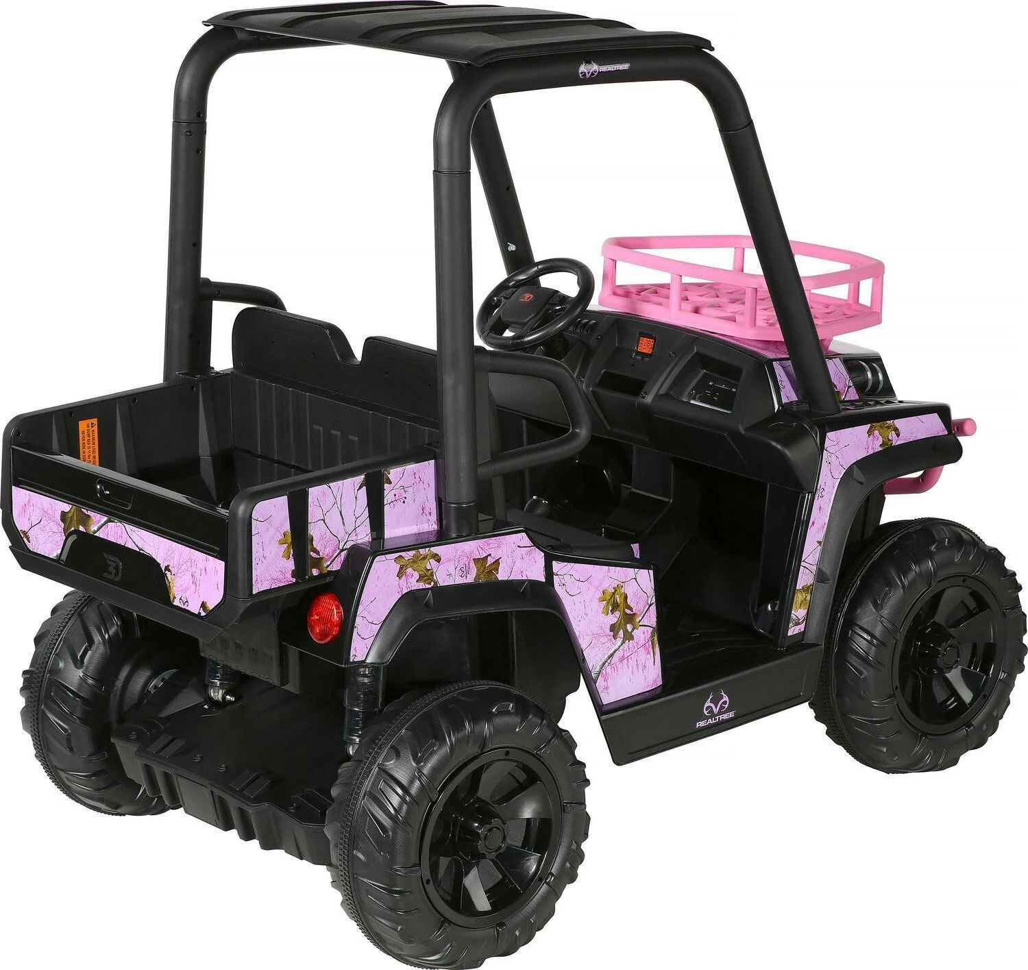 24V Pink Realtree Camo Electric UTV Ride-On - Image 7