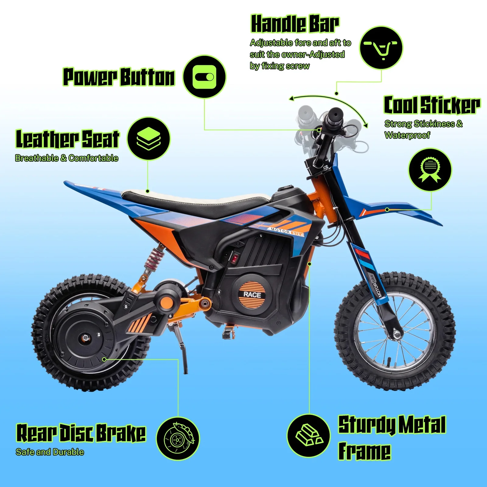 24V Electric Dirt Bike for Kids with 250W Motor - Image 9