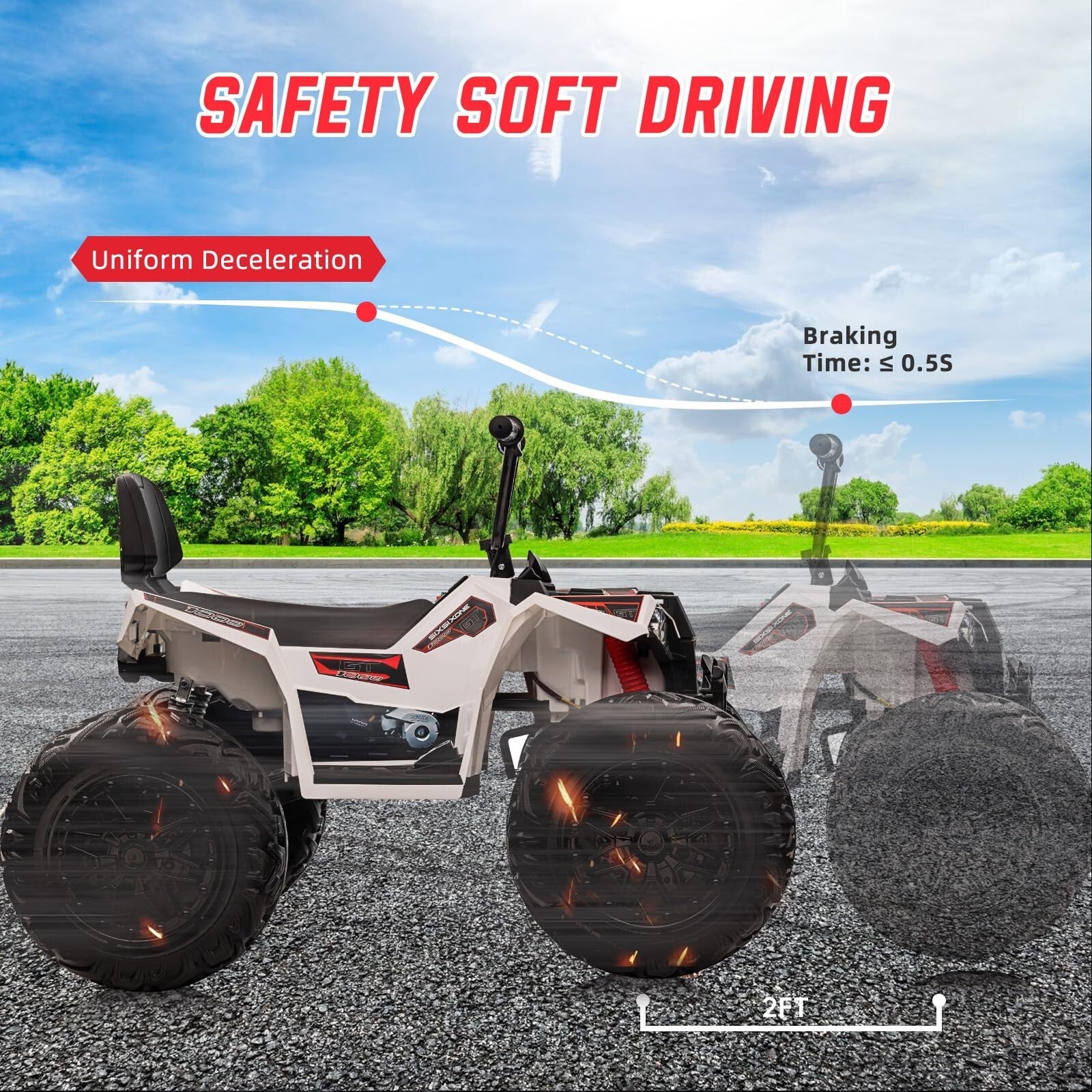24V Electric Ride-On 4WD Off-Road ATV Quad 4-Wheeler Toy Vehicle - Image 12