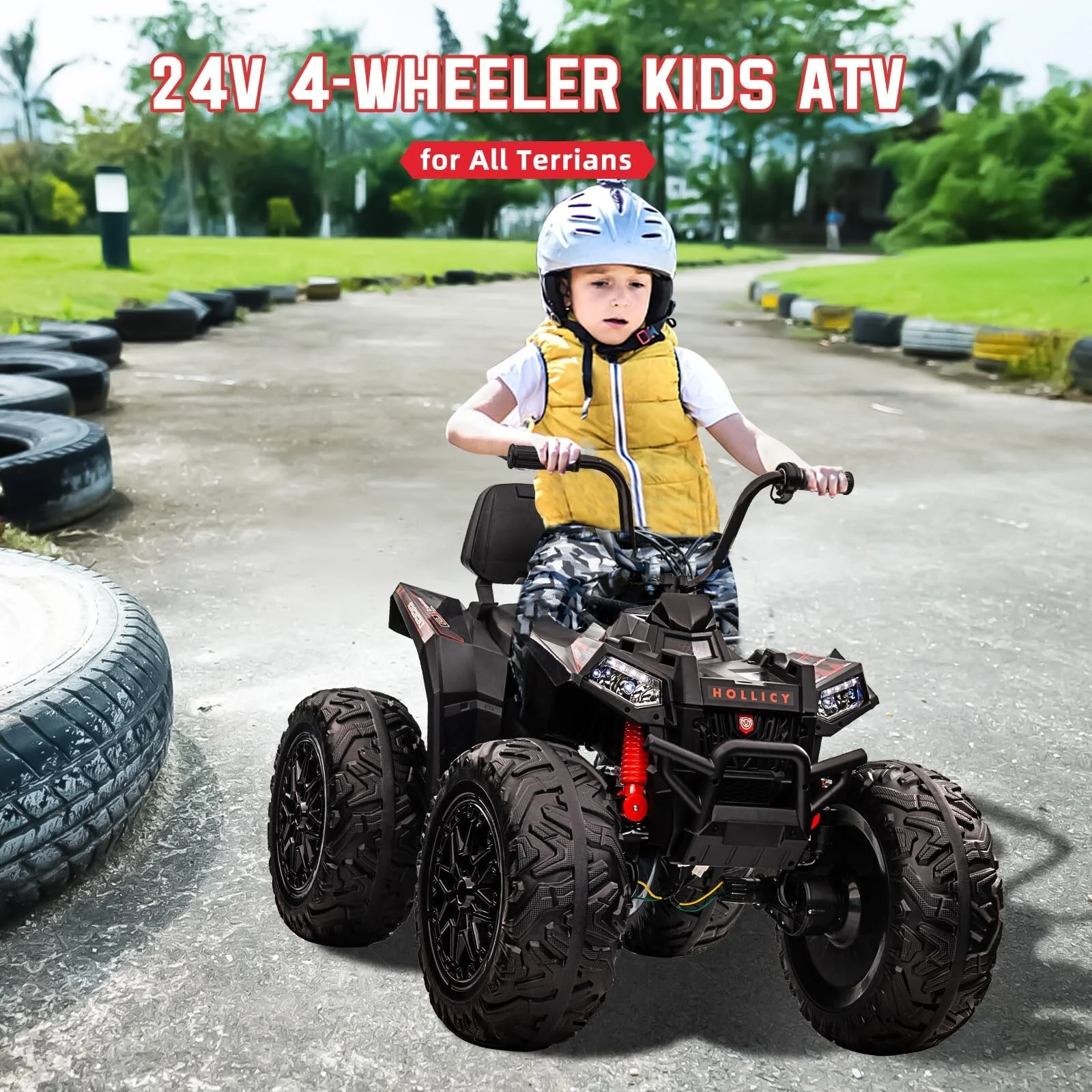 24V Electric Ride-On 4WD Off-Road ATV Quad 4-Wheeler Toy Vehicle - Image 14