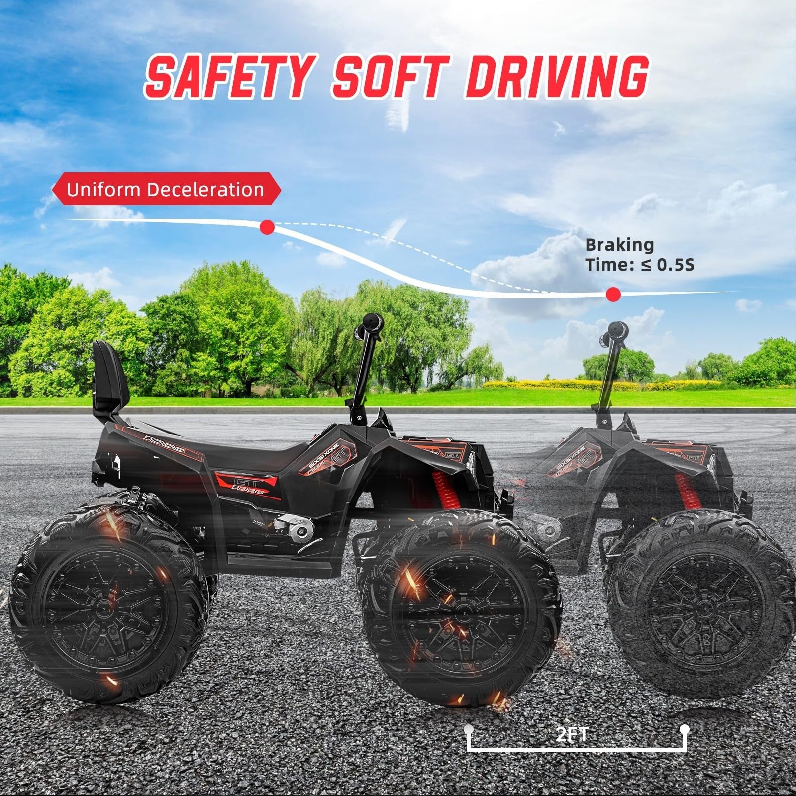 24V Electric Ride-On 4WD Off-Road ATV Quad 4-Wheeler Toy Vehicle - Image 19