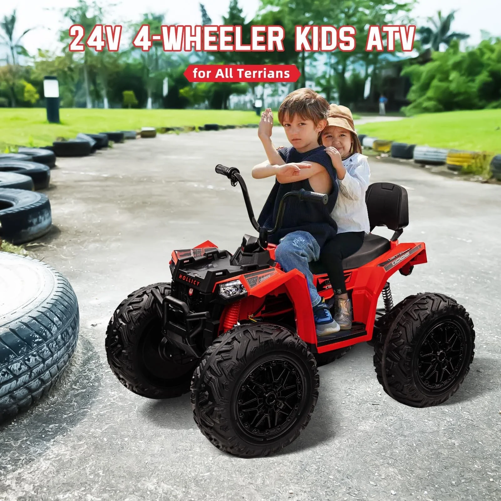 24V Electric Ride-On 4WD Off-Road ATV Quad 4-Wheeler Toy Vehicle - Image 27