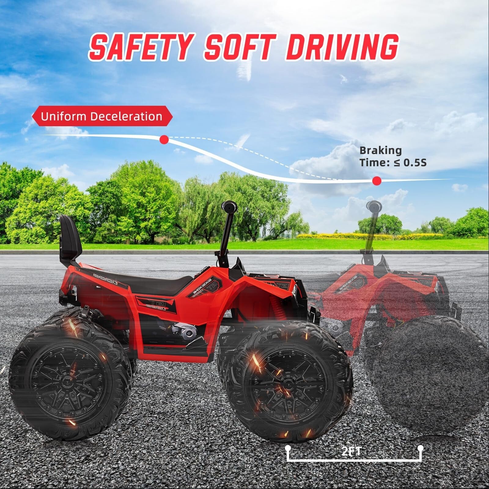 24V Electric Ride-On 4WD Off-Road ATV Quad 4-Wheeler Toy Vehicle - Image 4