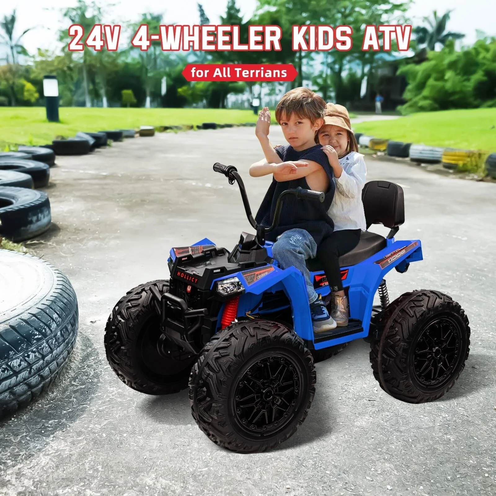 24V Electric Ride-On 4WD Off-Road ATV Quad 4-Wheeler Toy Vehicle - Image 44