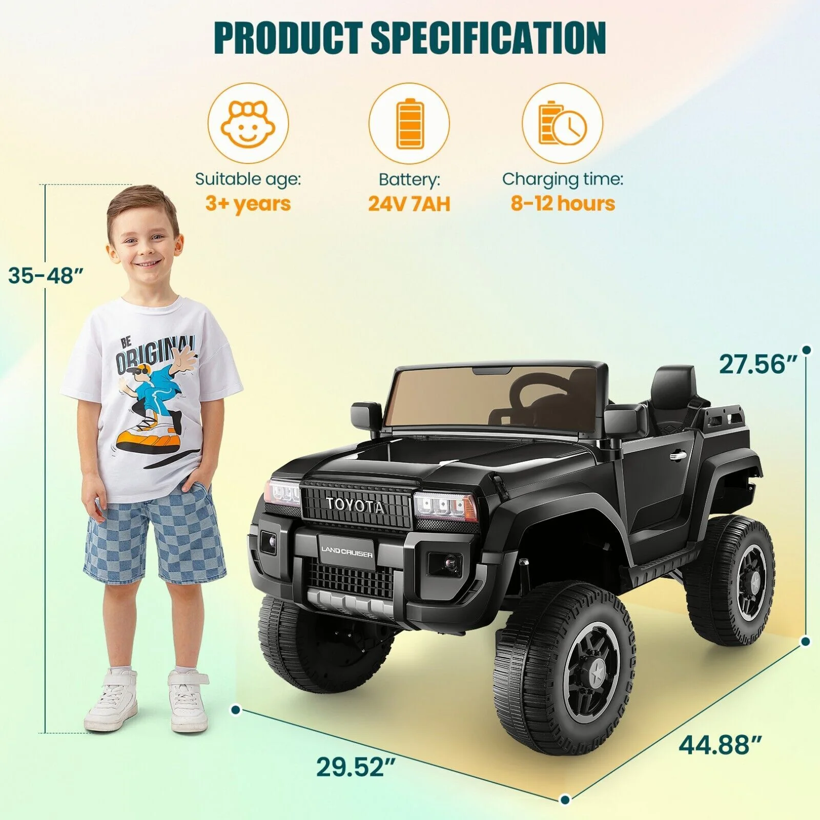24V Electric 2-Seater Ride-On Car with Remote Control and Switchable 2WD/4WD - Image 6