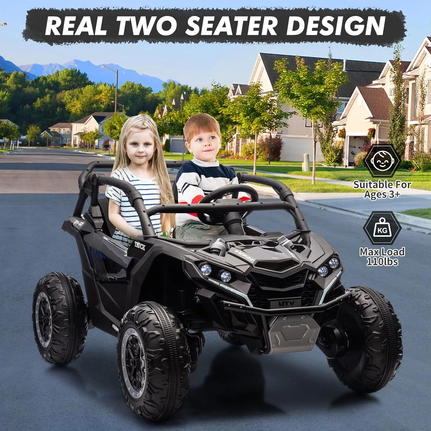 24V 2-Seater Electric Ride-On UTV with 4x200W Powerful Motors - Image 11