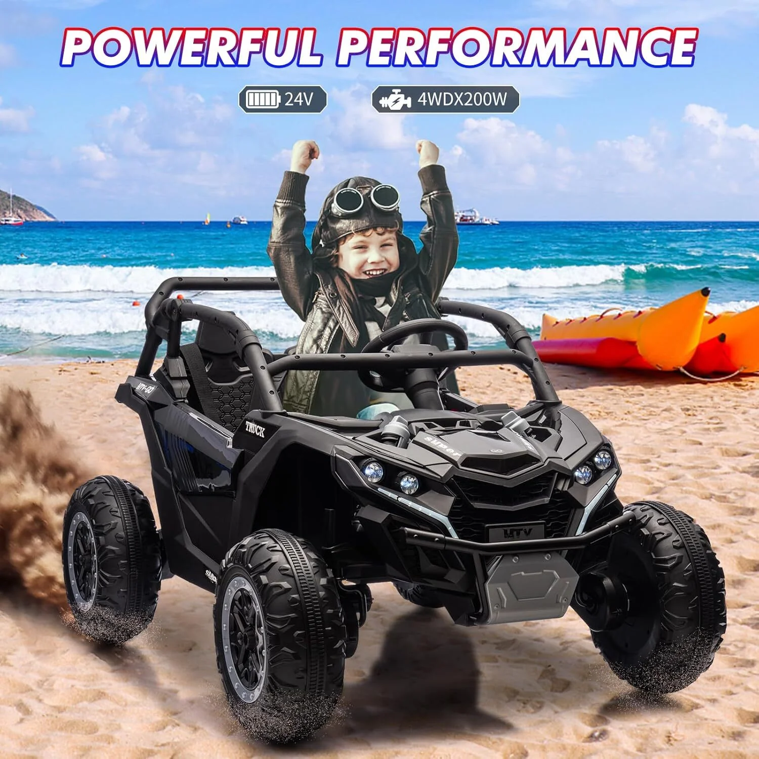 24V 2-Seater Electric Ride-On UTV with 4x200W Powerful Motors - Image 12