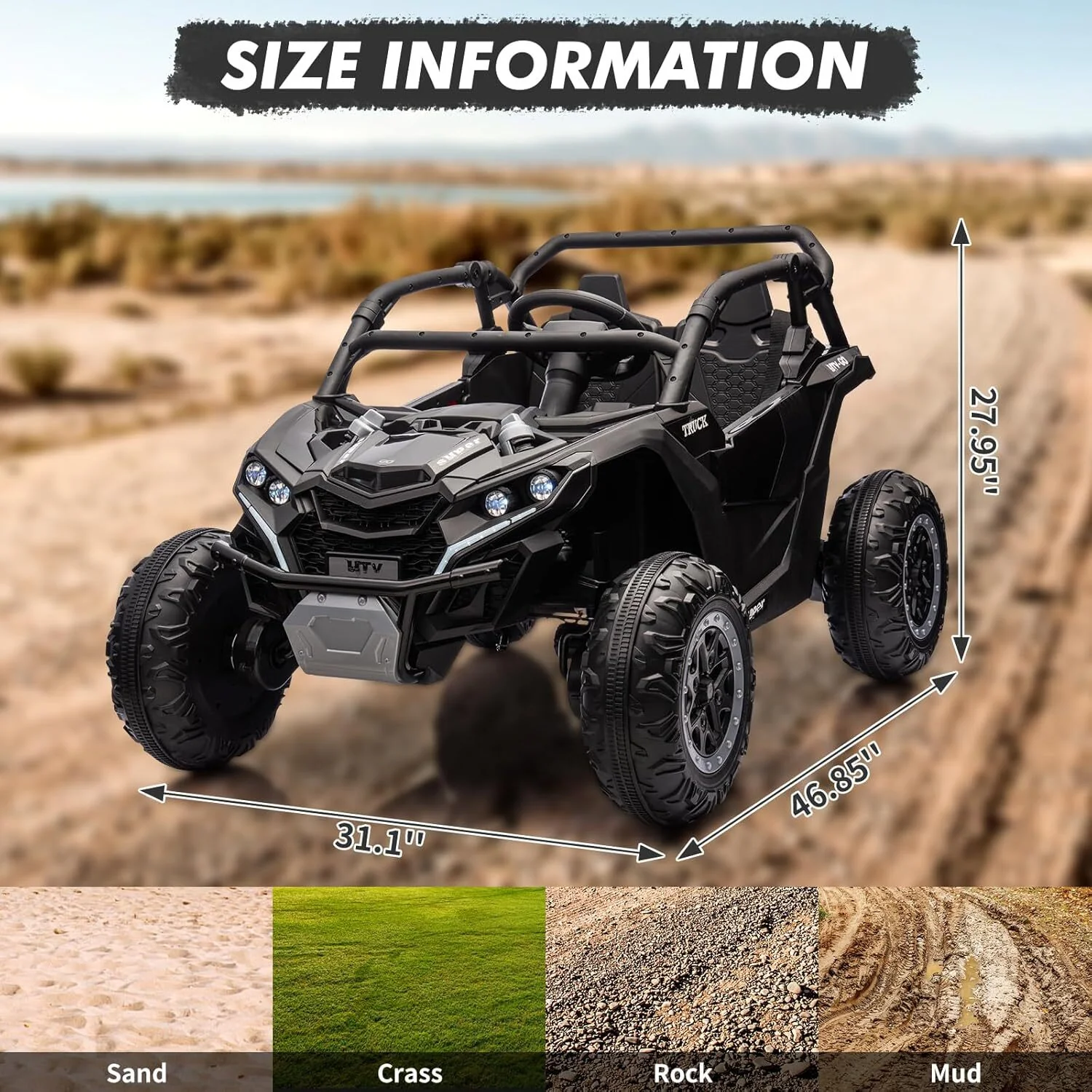 24V 2-Seater Electric Ride-On UTV with 4x200W Powerful Motors - Image 13