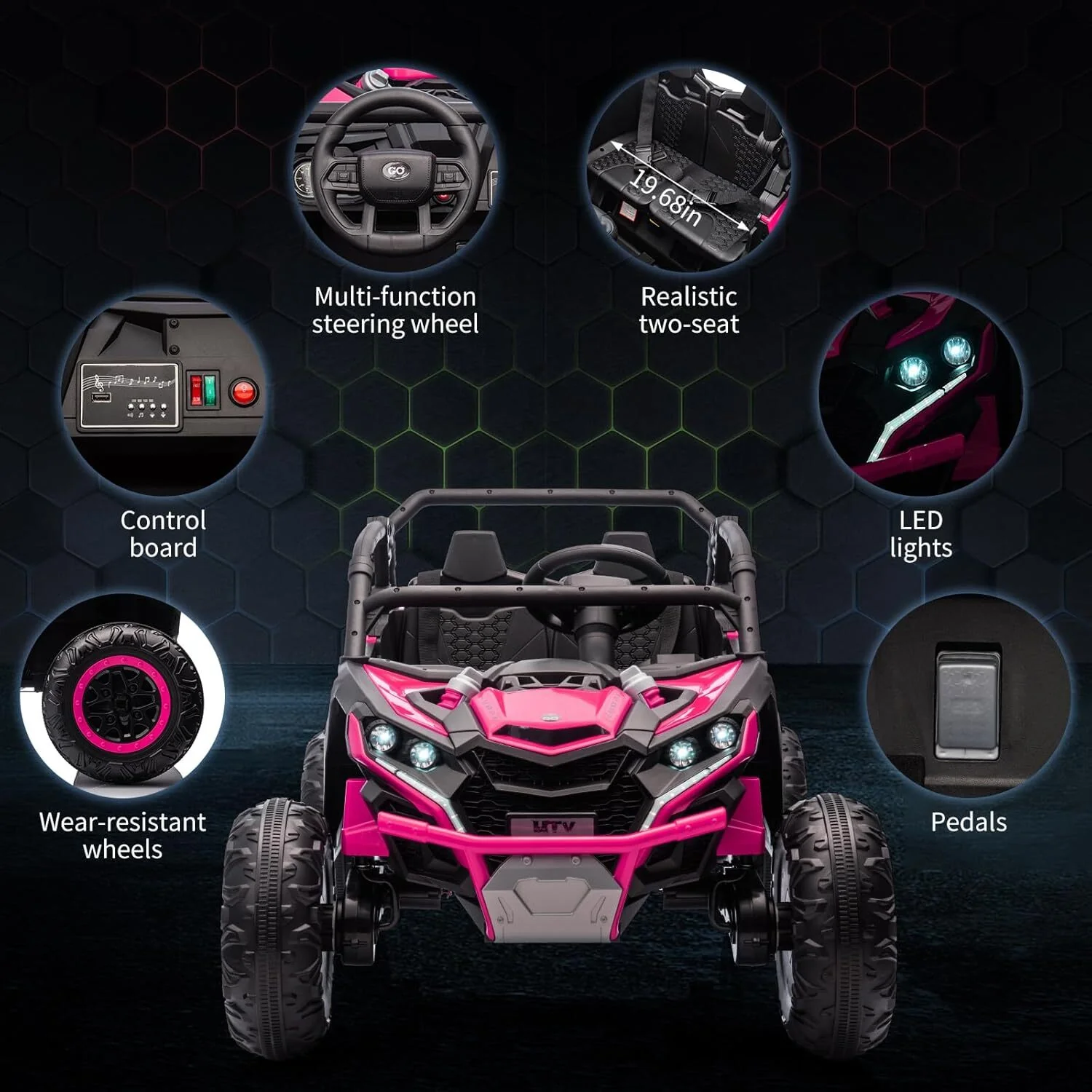 24V 2-Seater Electric Ride-On UTV with 4x200W Powerful Motors - Image 18
