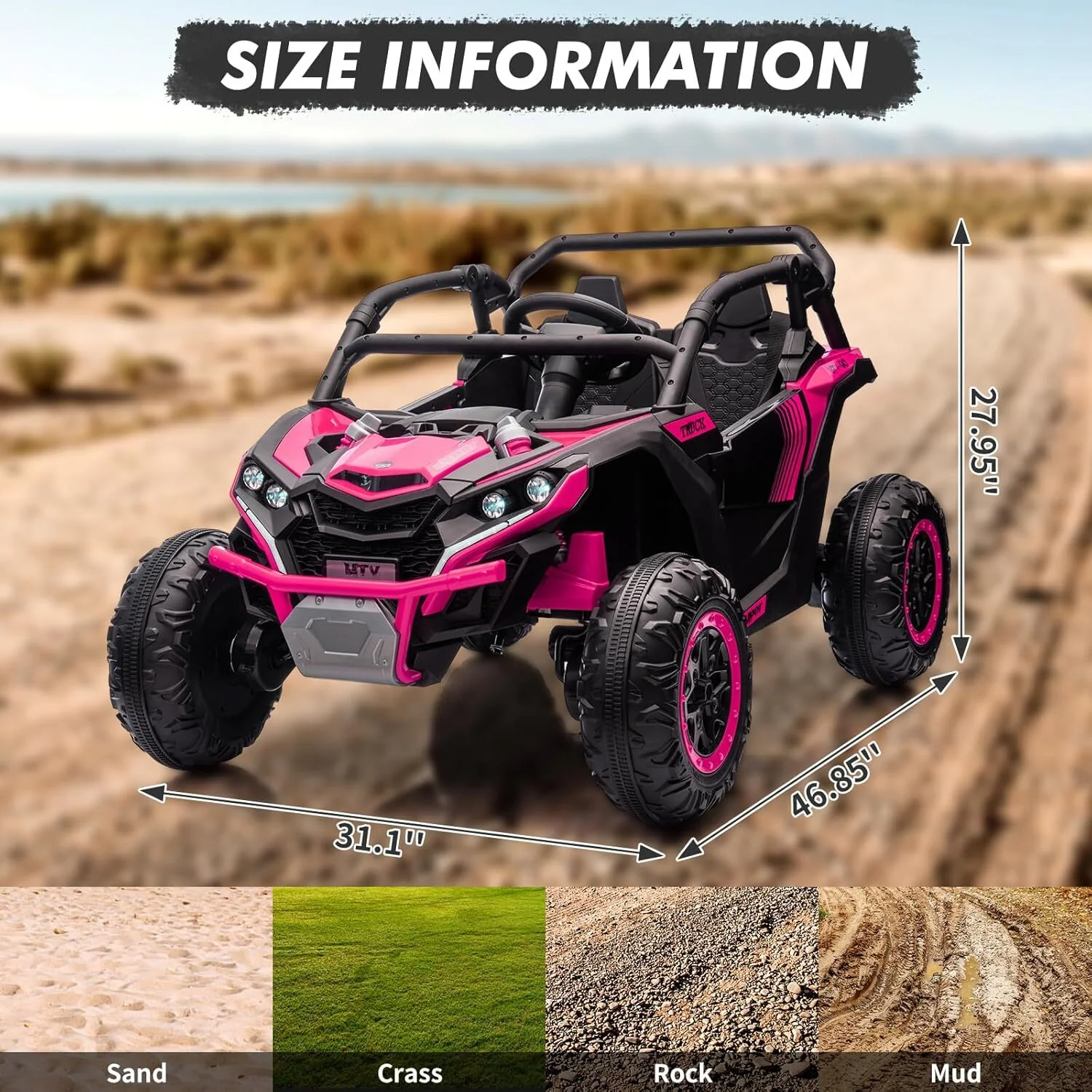24V 2-Seater Electric Ride-On UTV with 4x200W Powerful Motors - Image 20