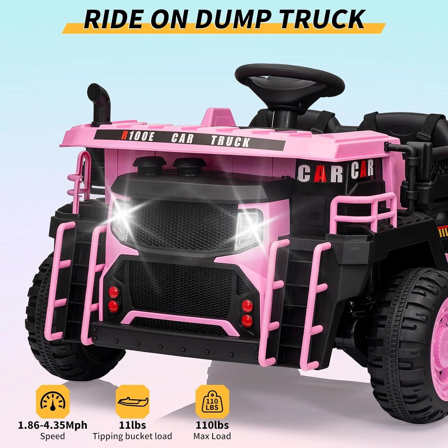 24V Electric 2-Seater Ride-On Dump Truck Car for Kids with Remote Control - Image 7