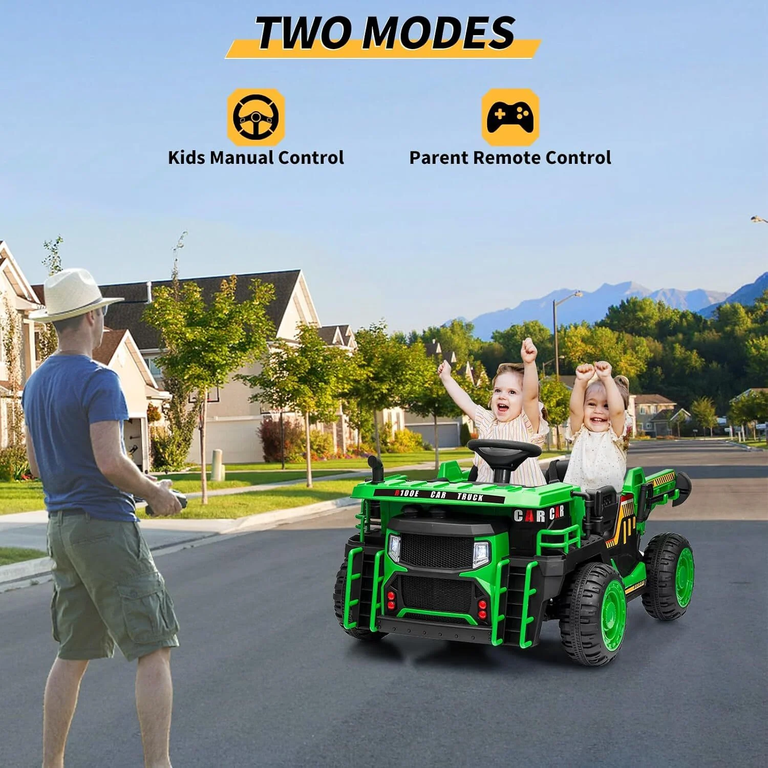 24V Electric 2-Seater Ride-On Dump Truck with Remote Control for Kids - Image 7