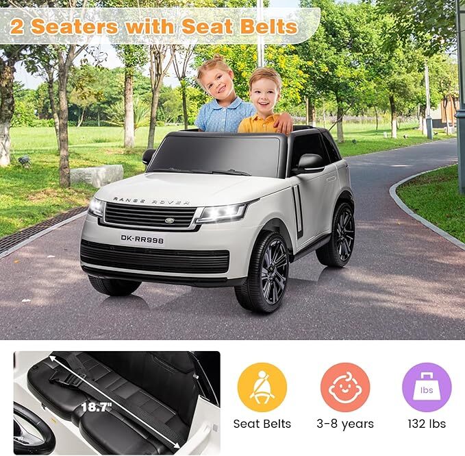 24V 2-Seater Licensed Land Rover Electric Ride-On Car for Kids - Image 3