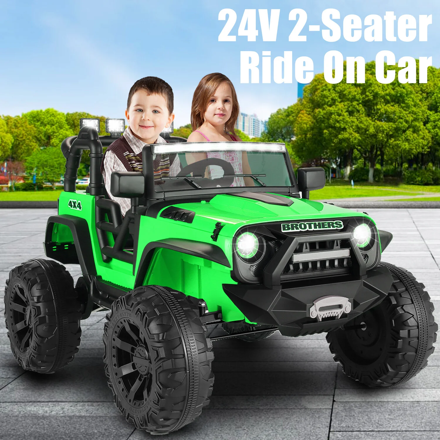 24V 400W Electric 4WD Ride-On Car for Kids 2-Seater Battery Powered Vehicle - Image 11