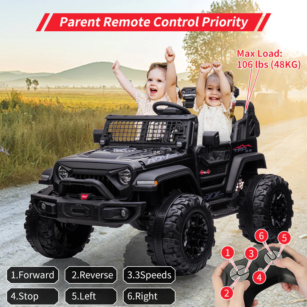 24V Electric Ride-On Truck for Kids with Remote Control and Built-in Music Player - Image 8