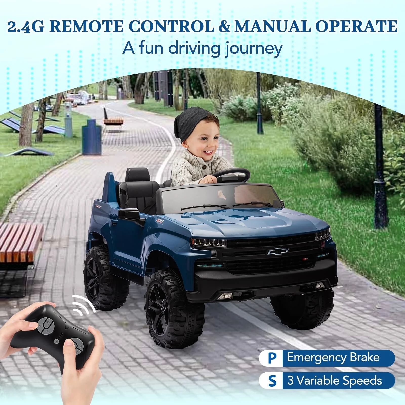24V Electric 2-Seater Ride-On Truck Licensed Chevrolet Silverado for Kids - Image 13
