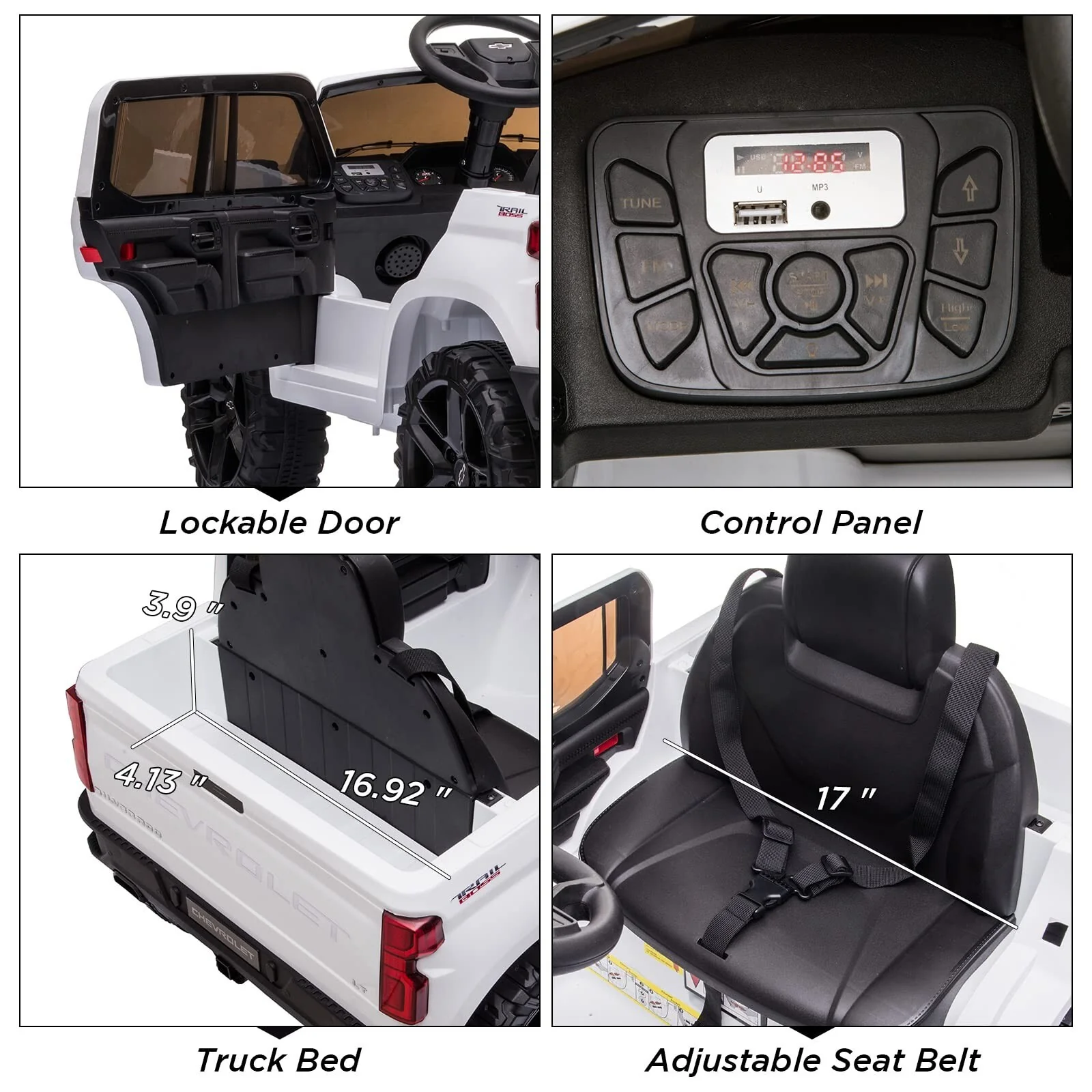 24V Electric 2-Seater Ride-On Truck Licensed Chevrolet Silverado for Kids - Image 31