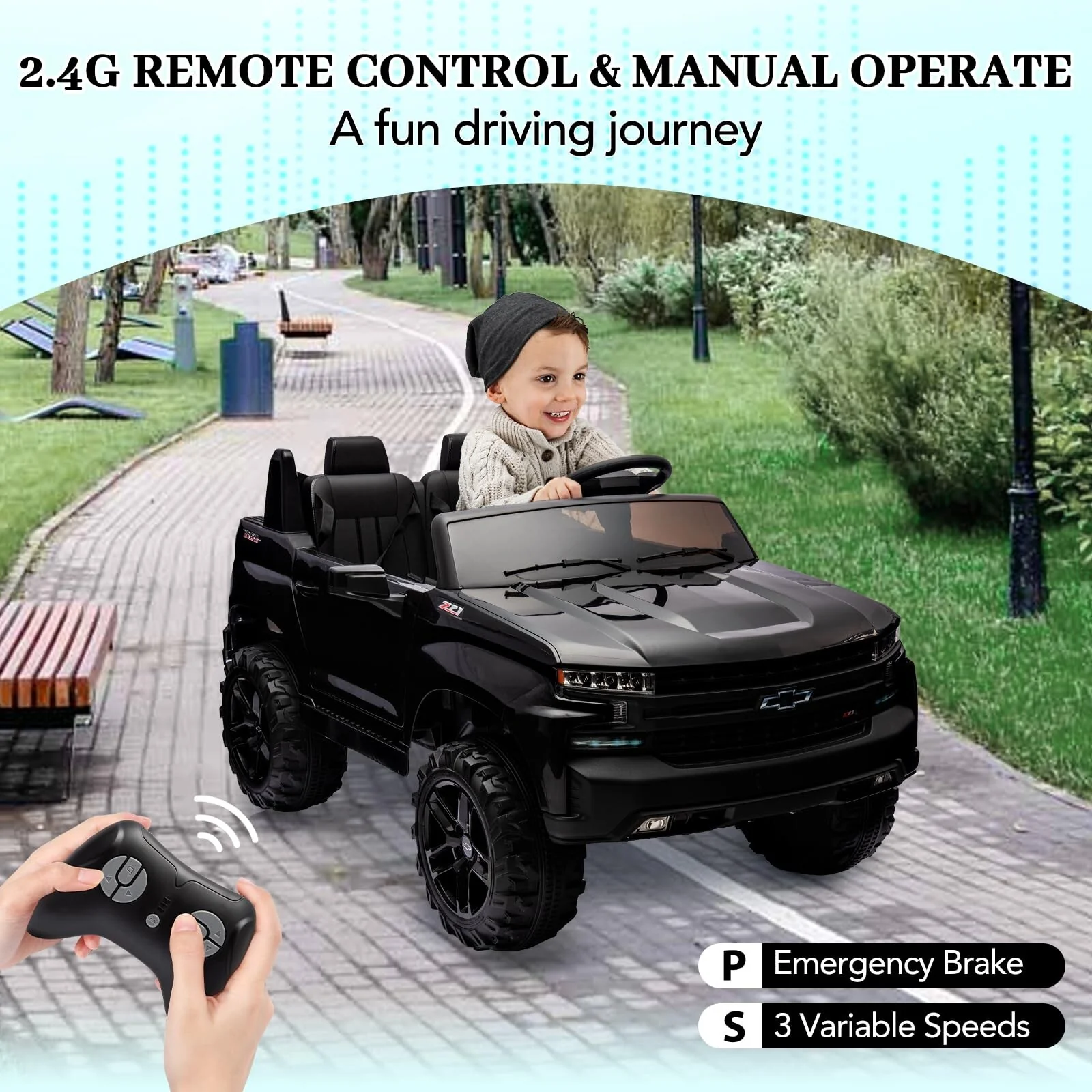 24V Electric 2-Seater Ride-On Truck Licensed Chevrolet Silverado for Kids - Image 5