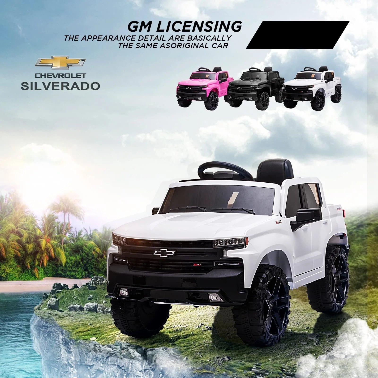 24V Electric 2-Seater Ride-On Truck Licensed Chevrolet Silverado for Kids - Image 8