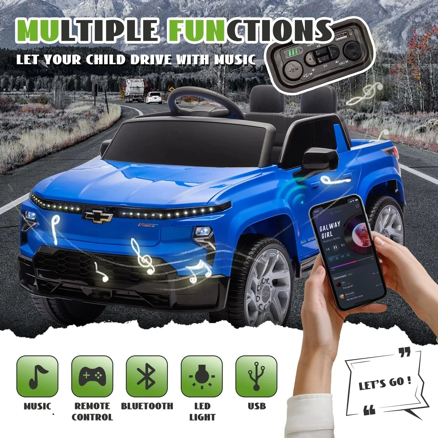 24V Licensed Chevrolet Silverado Electric Ride-On Truck with Remote Control for Kids - Image 15
