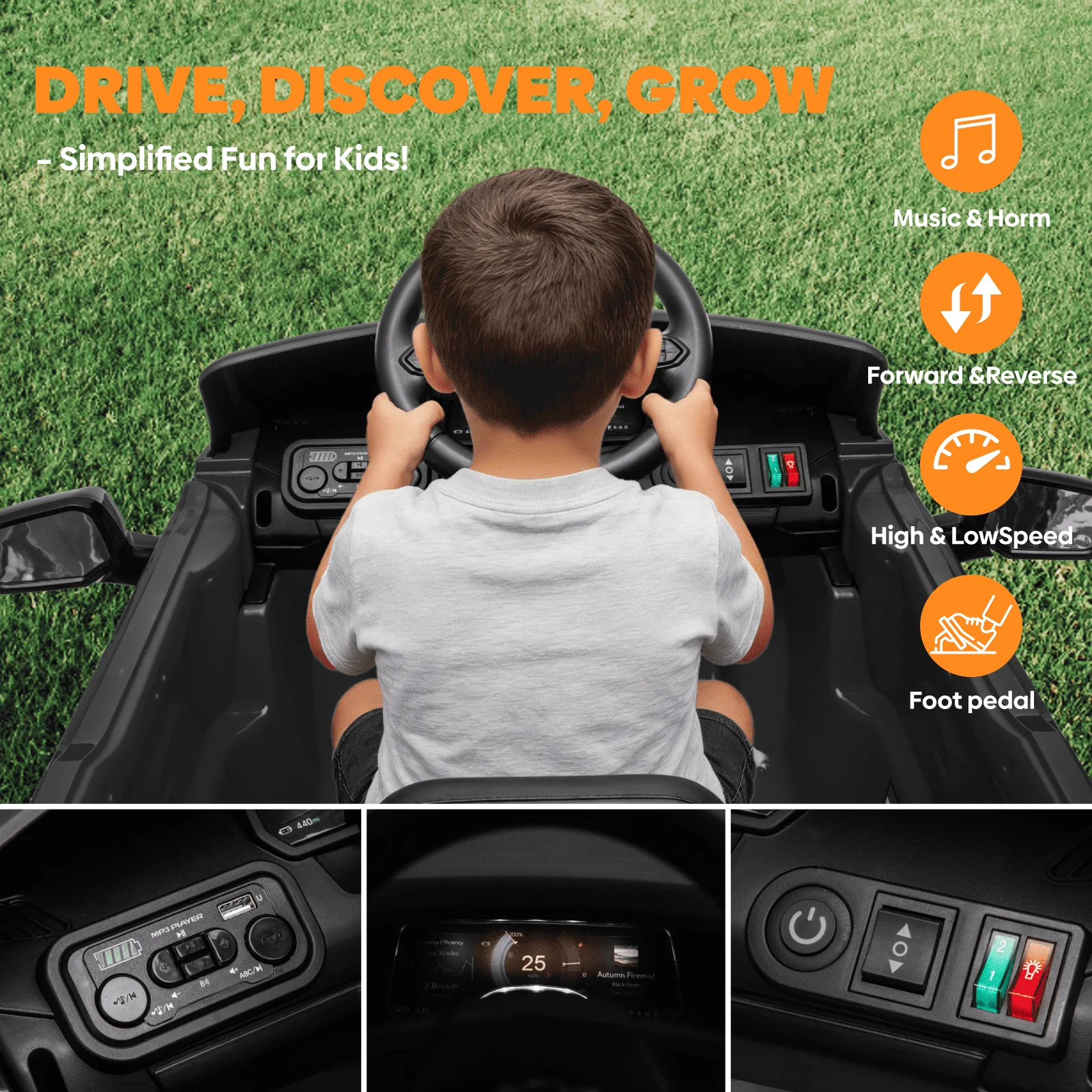 24V Licensed Chevrolet Silverado Electric Ride-On Truck with Remote Control for Kids - Image 38
