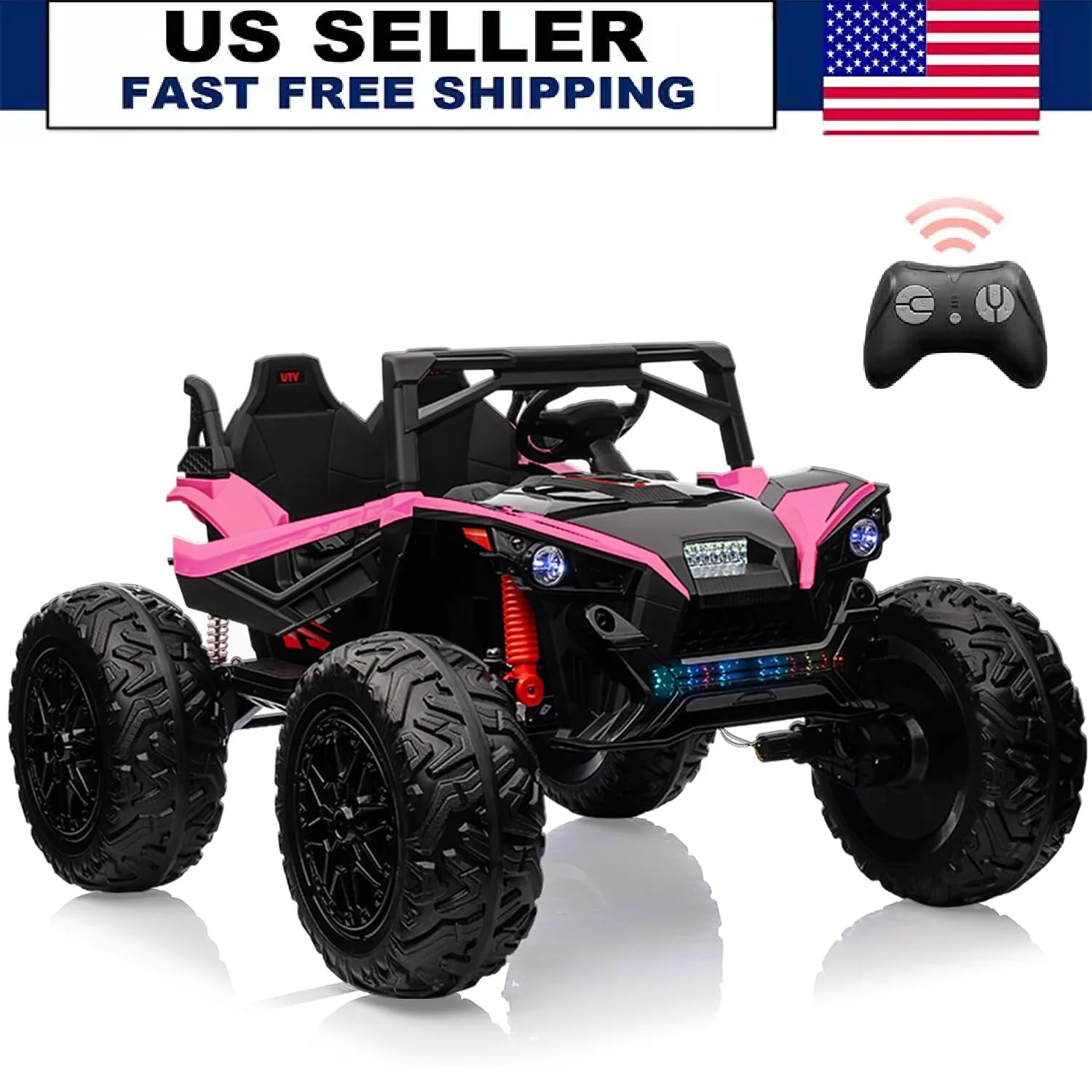 24V Electric 2-Seater Ride-On Truck for Kids Ages 3-8 with Remote Control