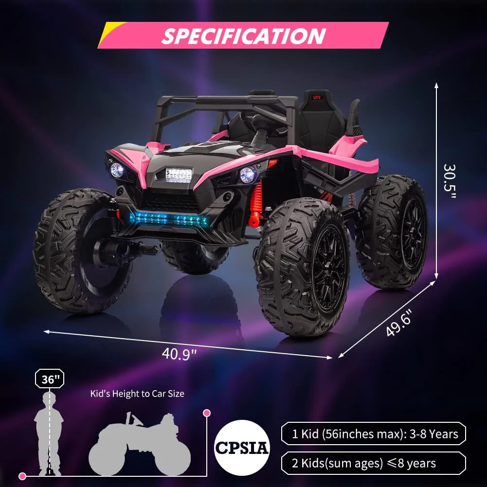 24V Electric 2-Seater Ride-On Truck for Kids Ages 3-8 with Remote Control - Image 6