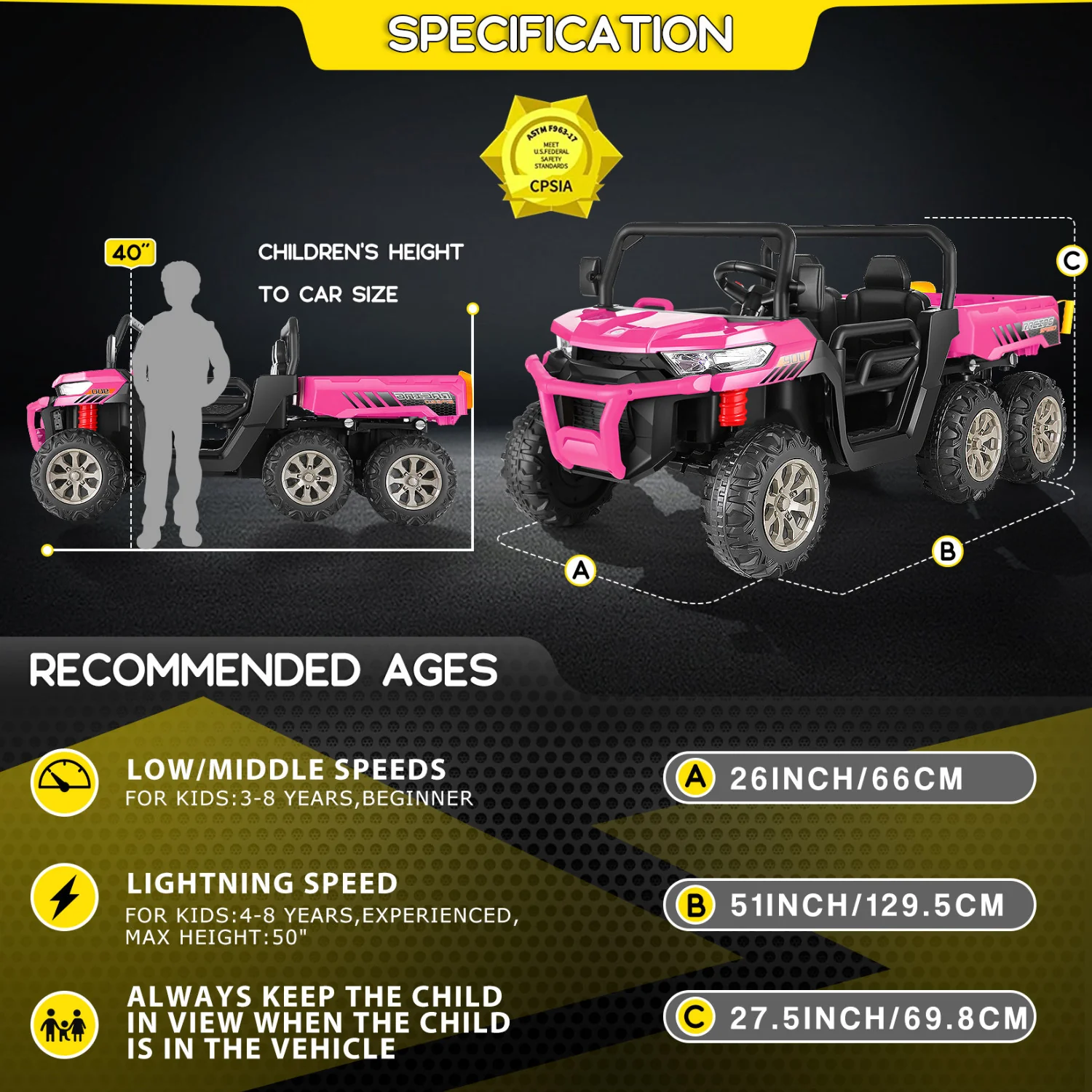 24V Electric Ride-On Dump Truck with 6 Wheels and Remote Control for Kids - Image 9