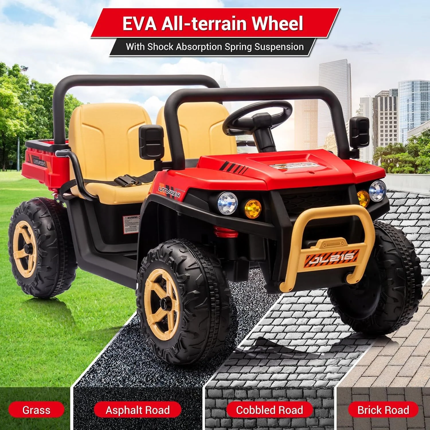 24V Electric 2-Seater Ride-On Dump Truck with Remote Control Toy Car - Image 5