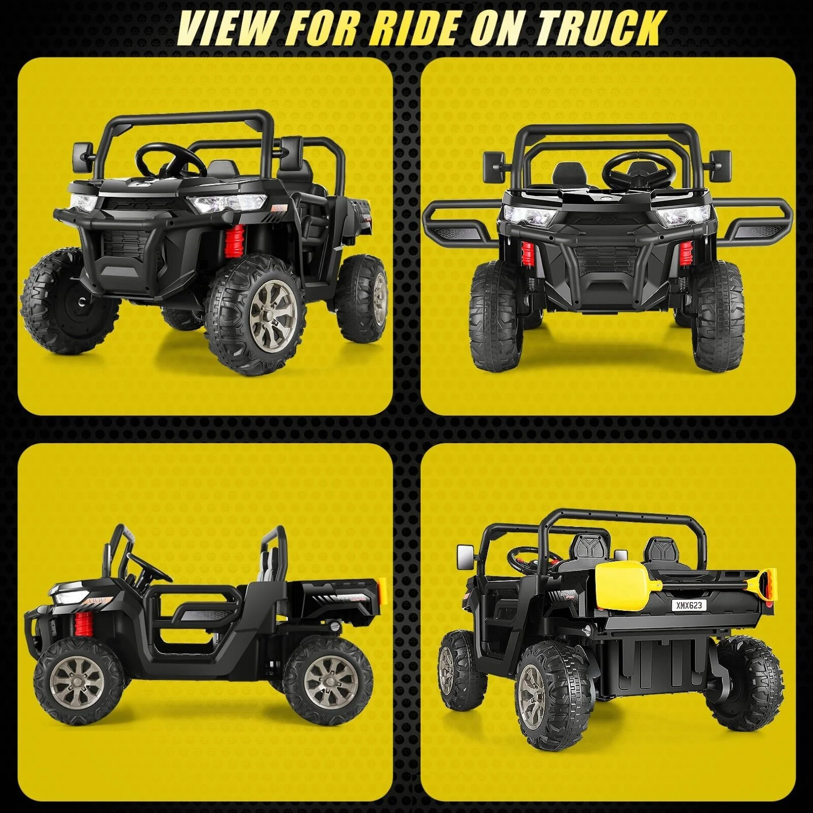24V Electric 2-Seater Off-Road Kids Ride-On Dump Truck with 4-Wheel Drive and Functional Dump Bed - Image 17