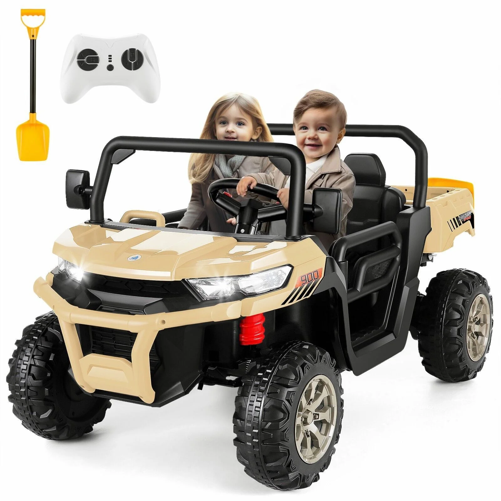 24V Electric 2-Seater Off-Road Kids Ride-On Dump Truck with 4-Wheel Drive and Functional Dump Bed - Image 6