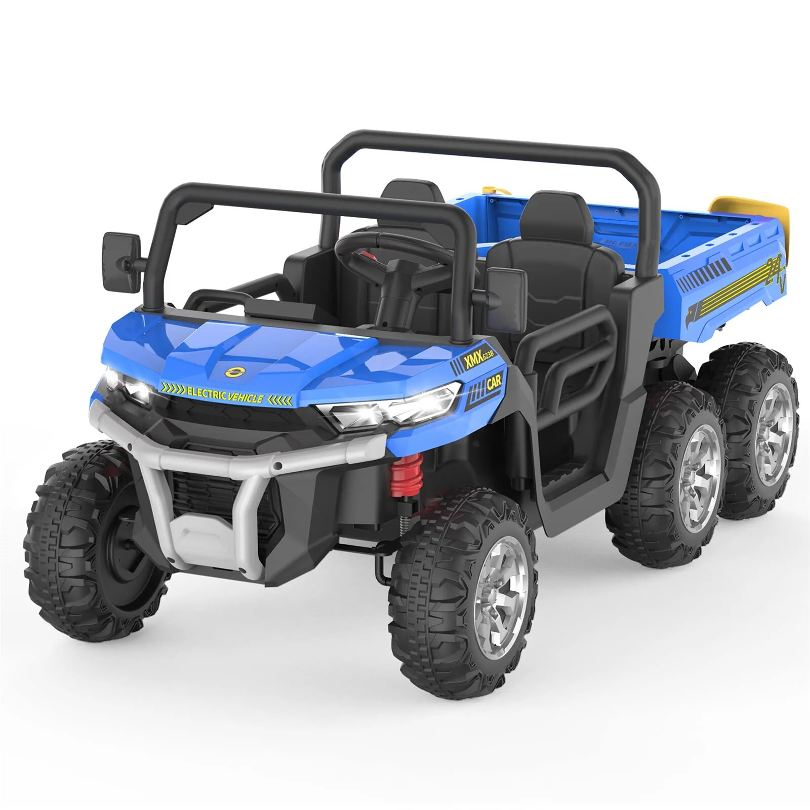 24V Electric Ride-On Dump Truck with 6 Wheels and Two Seats for Kids - Image 2