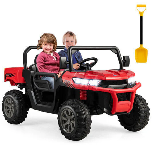24V Red Ride-On Dump Truck with Remote Control and Automatic Dumping