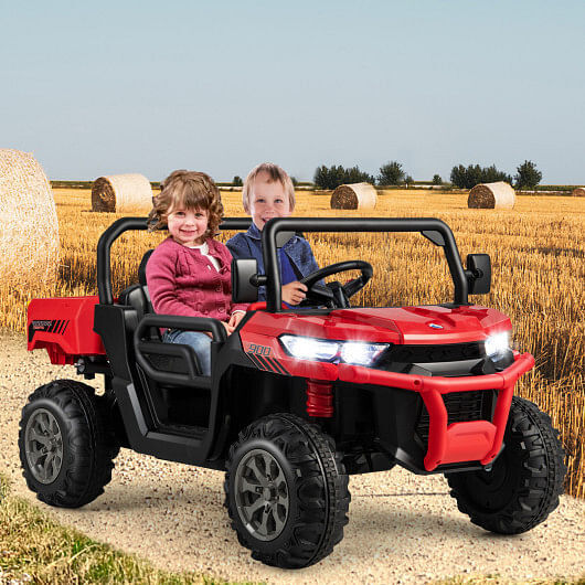 24V Red Ride-On Dump Truck with Remote Control and Automatic Dumping - Image 2