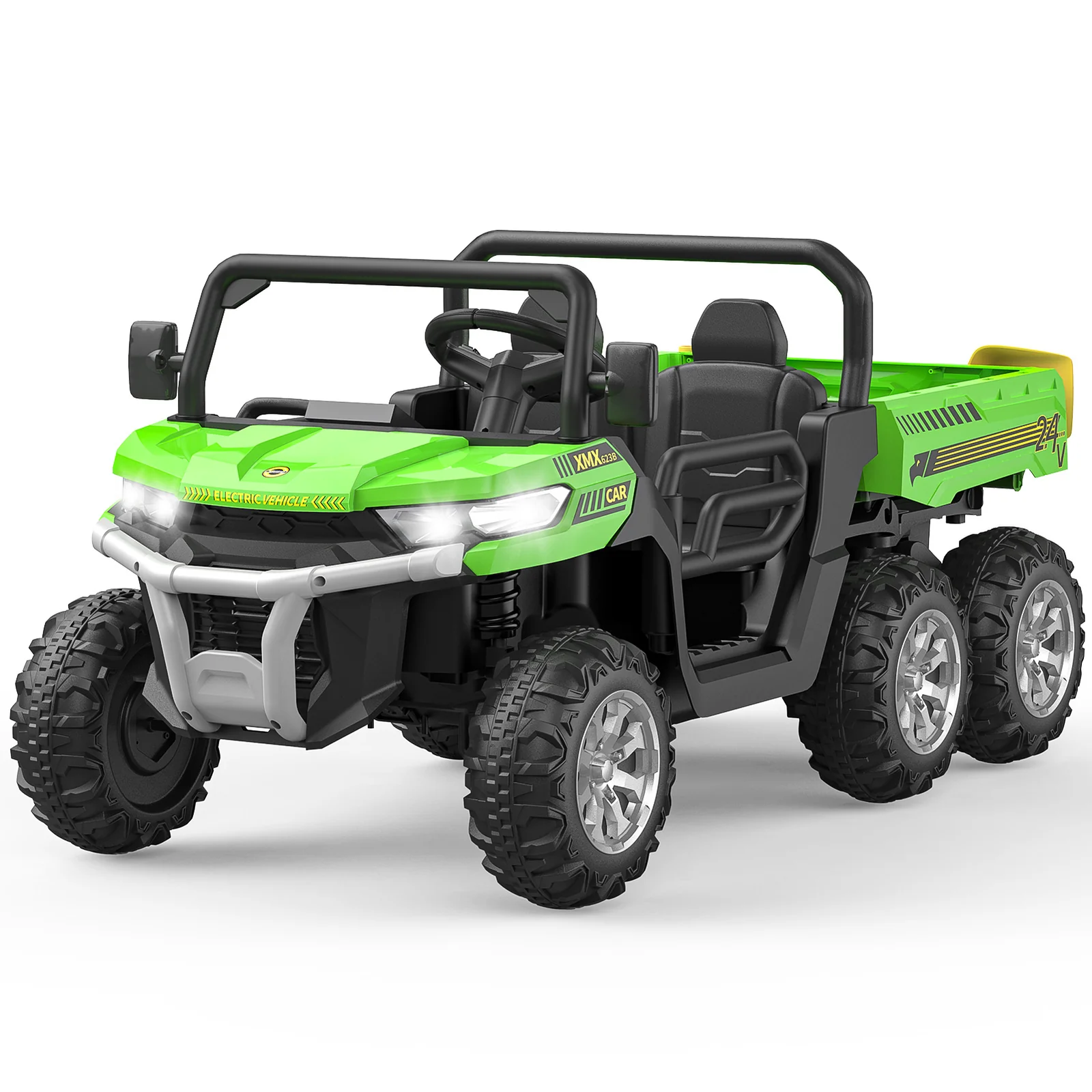 24V Ride-On 6-Wheeler Dump Truck with Remote Control 4WD Battery-Powered UTV - Image 5