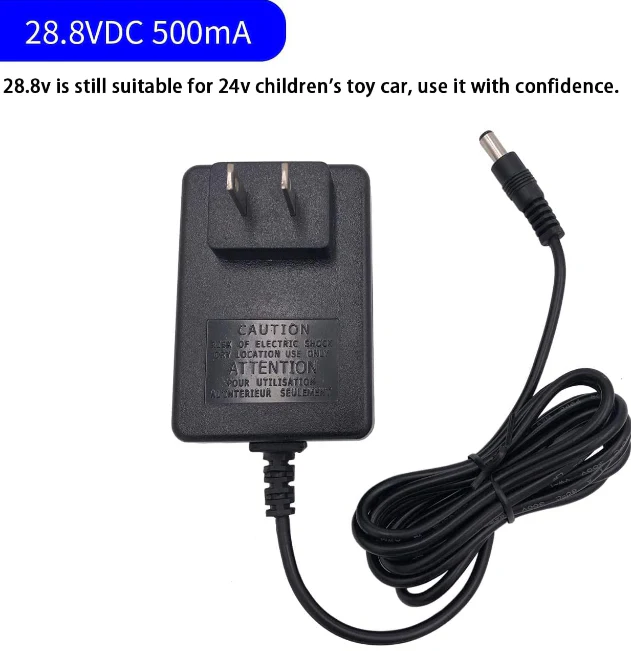 24V Ride On Kids Car Battery Charger with Charging Indicator (Black) - Image 17