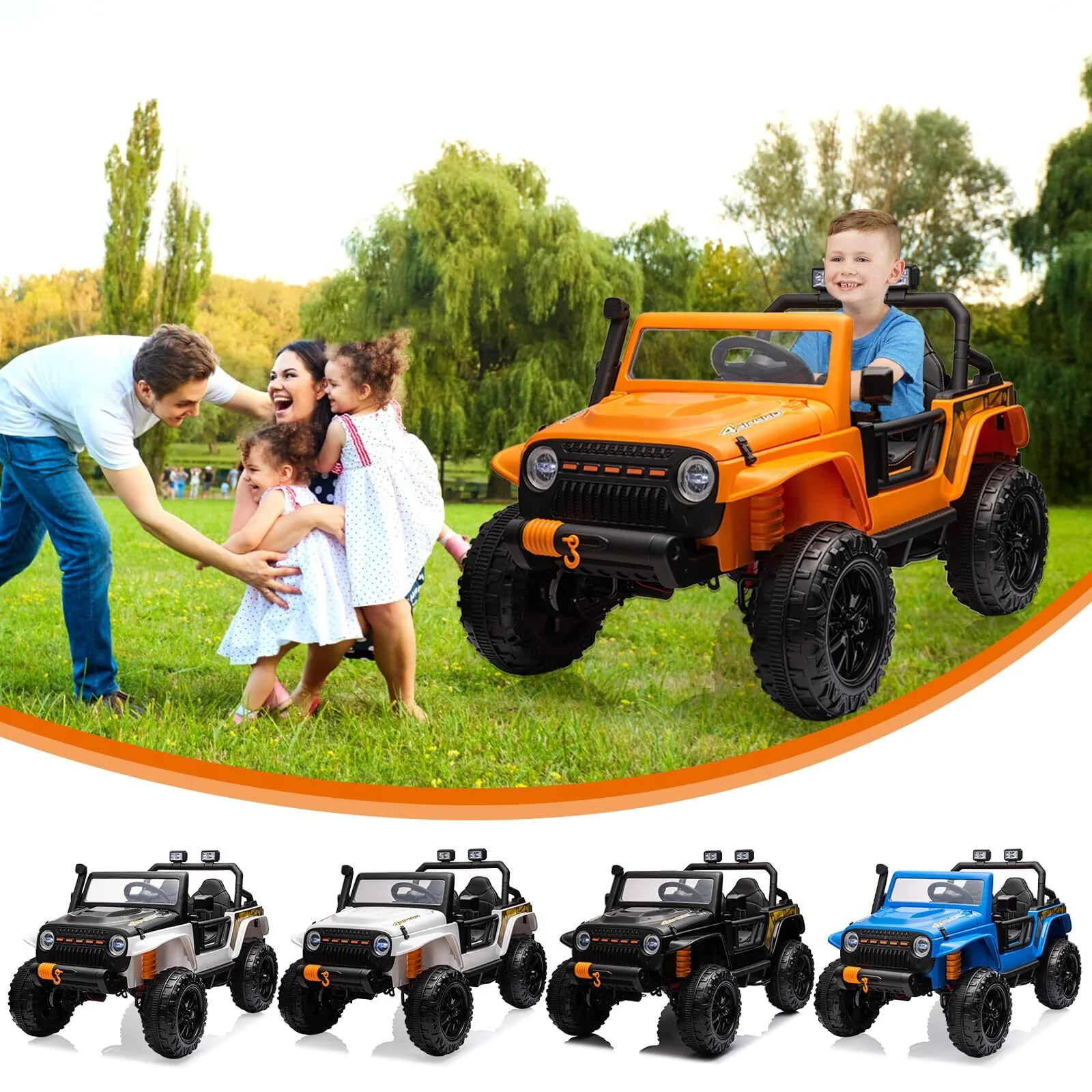 24V Battery-Powered Kids Ride-On Truck with 3 Speeds, Remote Control, and LED Lights - Image 11