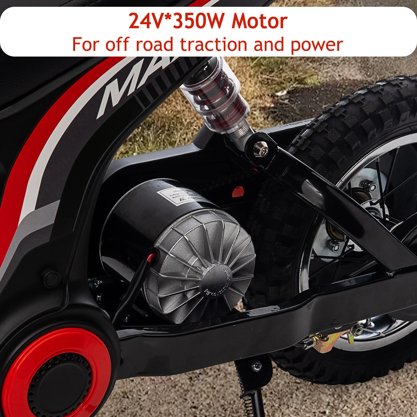 24V Electric Ride-On Dirt Bike with Rear-Wheel Drive Motorbike - Image 11
