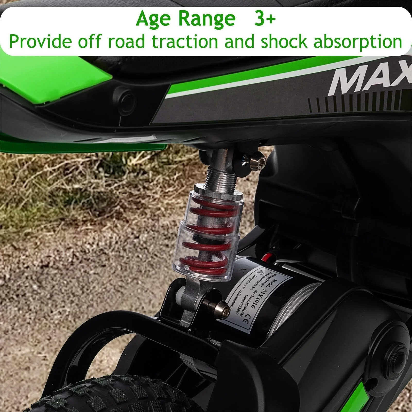 24V Electric Ride-On Motocross Dirt Bike Off-Road Motorcycle Toy - Image 6