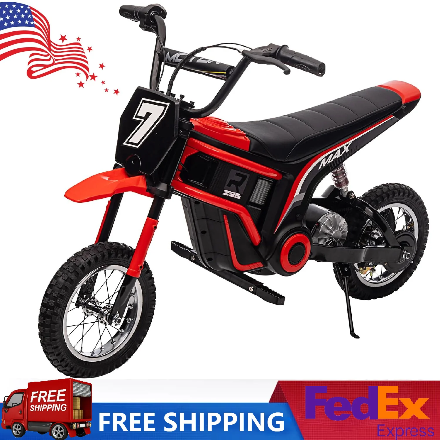24V Electric Ride-On Dirt Bike for Kids Off-Road Motorcycle with 2 Speeds - Image 12