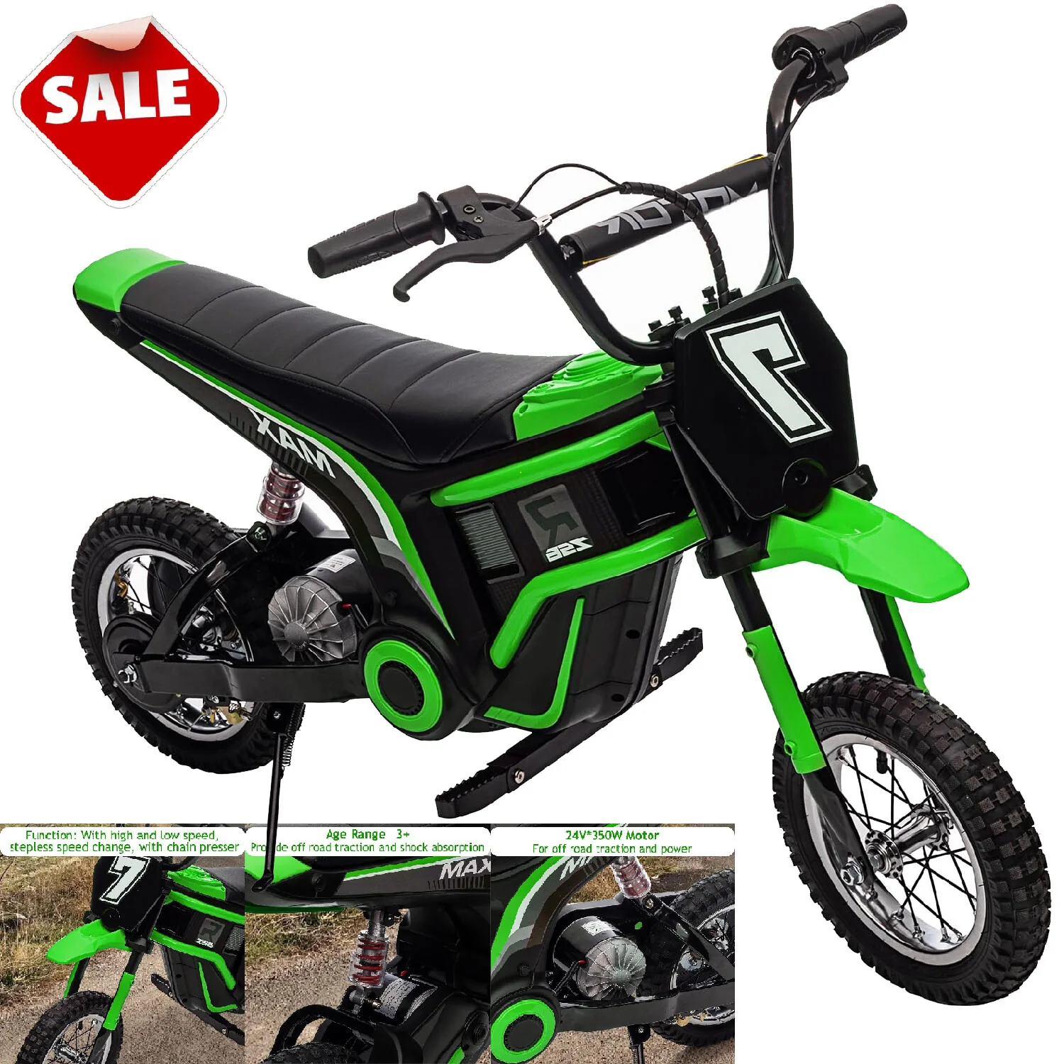 24V Ride-On Electric Dirt Bike for Kids – Off-Road Motocross Motorcycle - Image 2