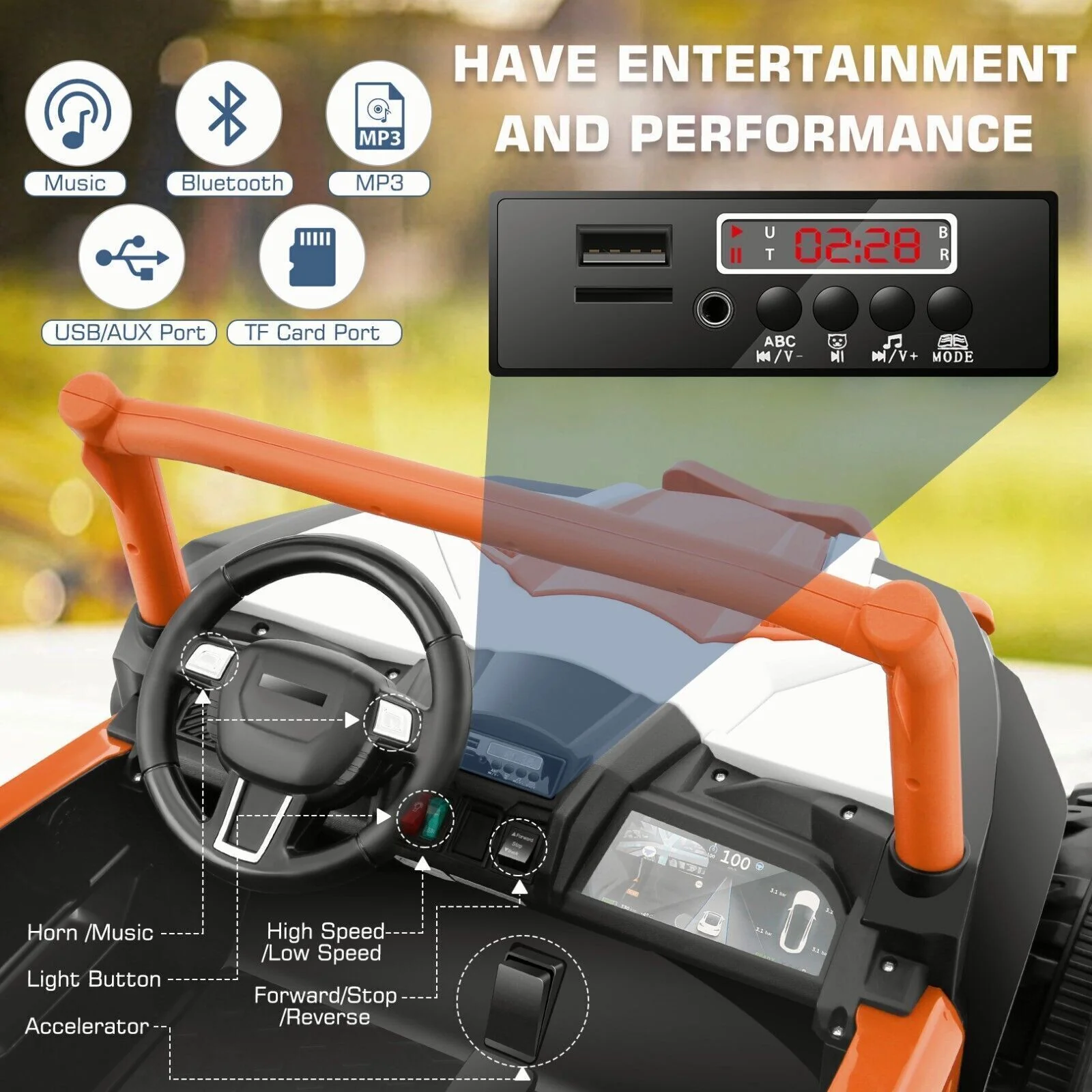 24V XXL 2-Seater Off-Road UTV Ride-On Truck for Kids with Remote Control - Image 4