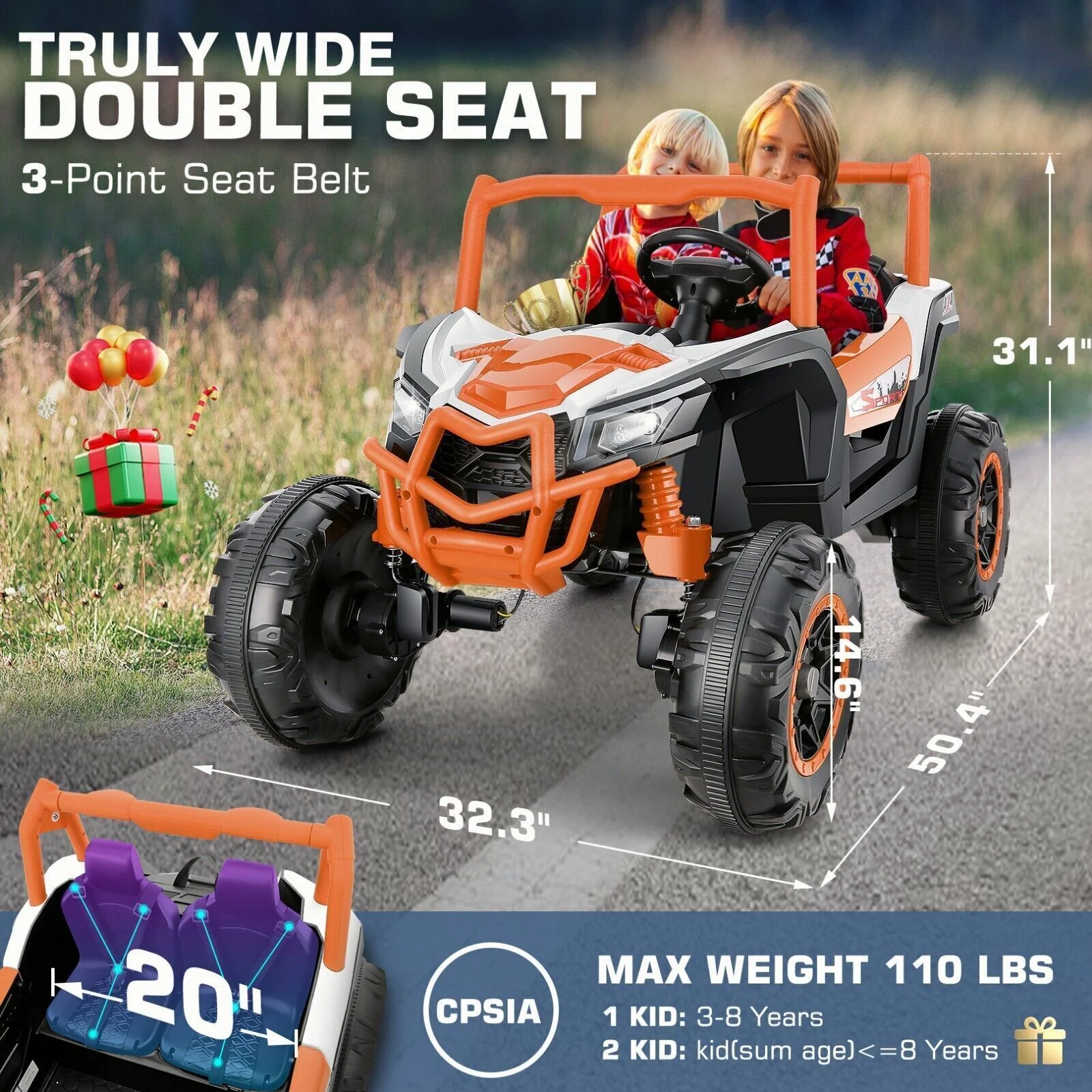 24V XXL 2-Seater Off-Road UTV Ride-On Truck for Kids with Remote Control - Image 7