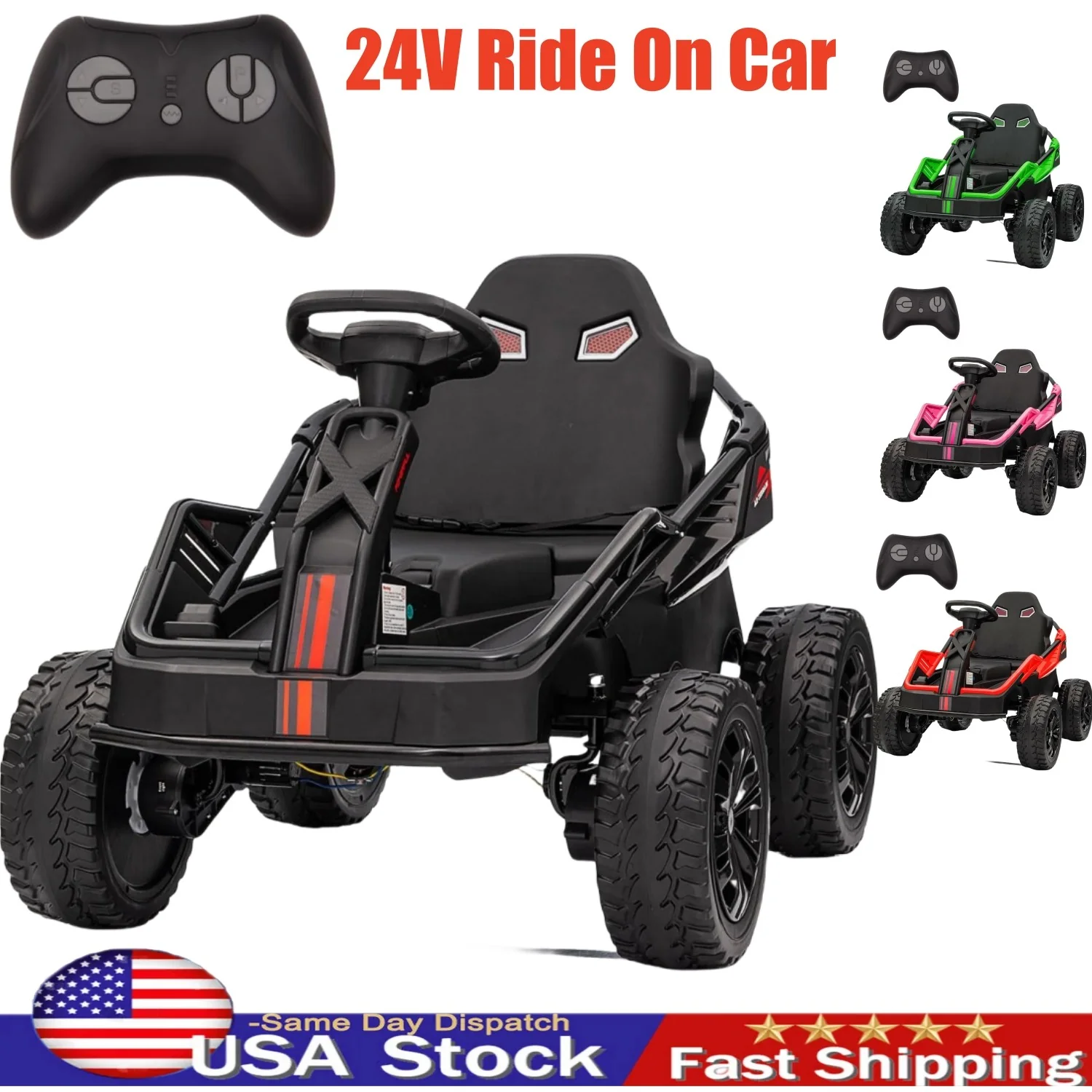 24V Ride-On Toy for Big Kids with 4x200W Motors, Dual Driving Modes, and Shock Absorbers - Image 2
