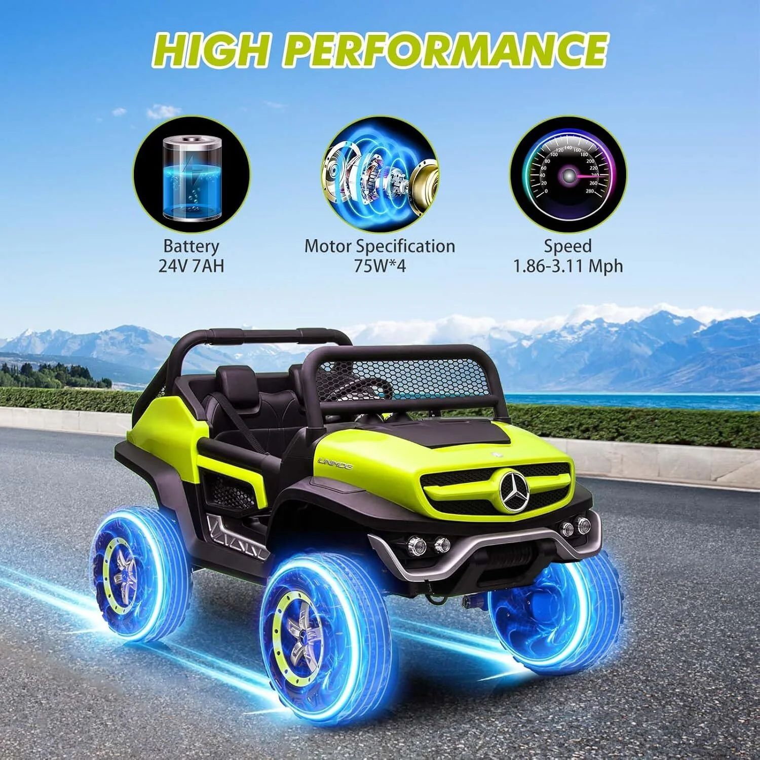 24V Licensed Mercedes-Benz 2-Seater Electric Ride-On Toy Vehicle with Remote for Kids - Image 8