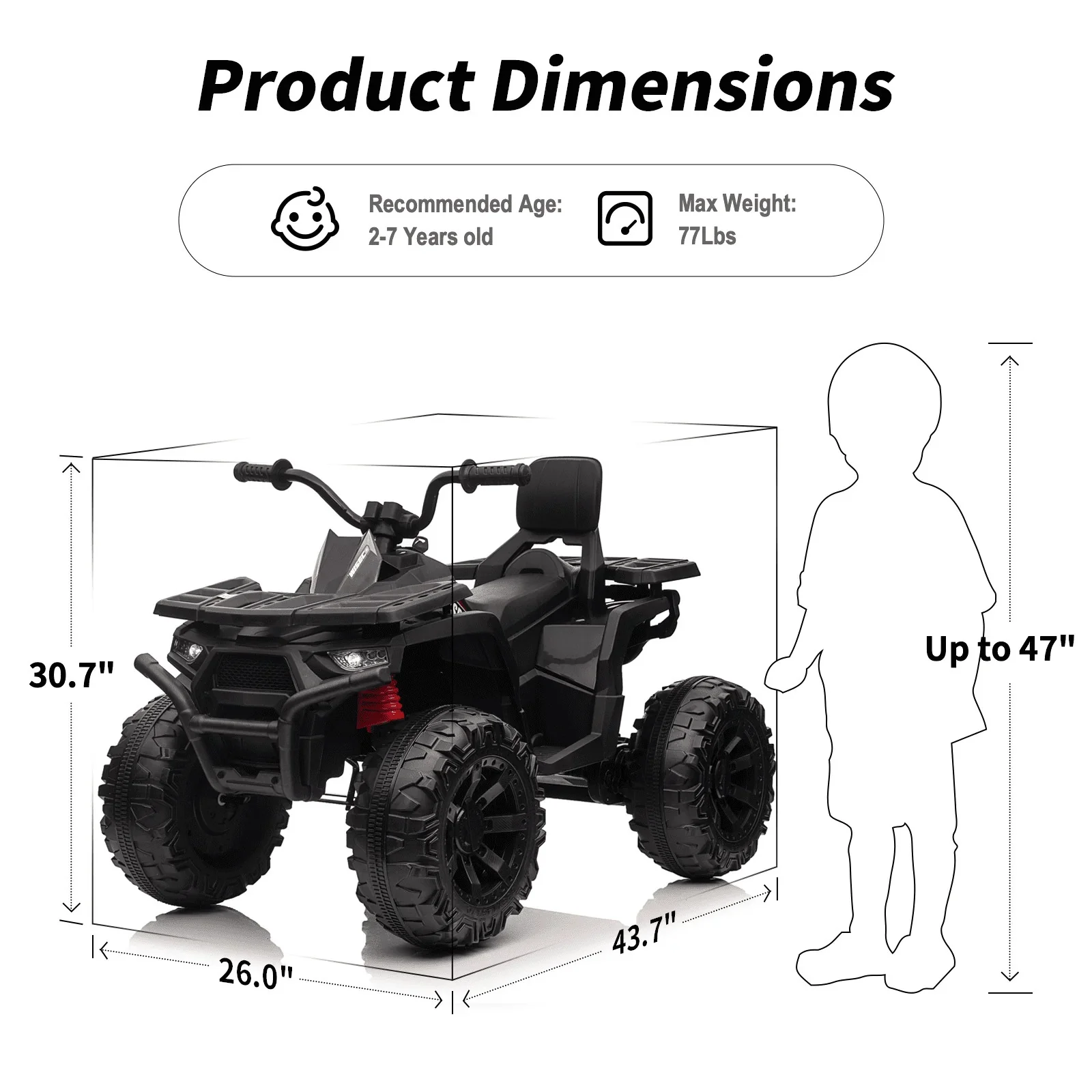24V Kids 2-Seater 4-Wheeler ATV with 400W Motor – Ride-On Toy for Big Kids, Blue - Image 8