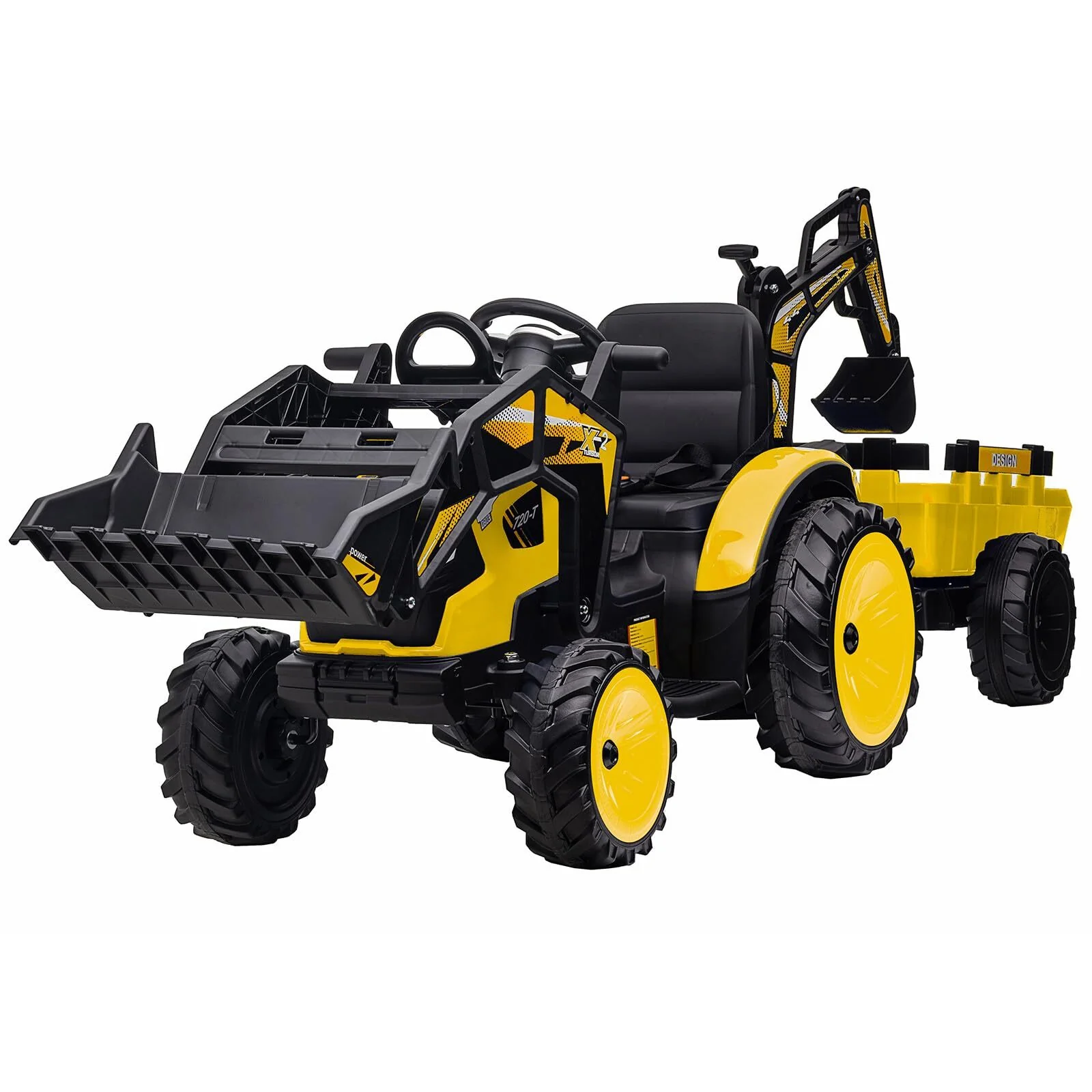 24V Electric Kids Ride-On Tractor with Detachable Trailer and Remote Control - Image 14