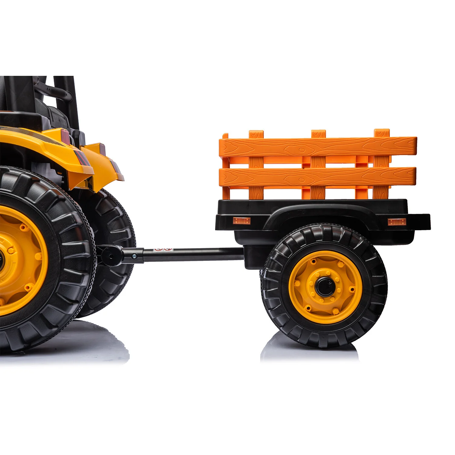 24V Battery-Powered Electric Ride-On Tractor with Trailer – Yellow - Image 8